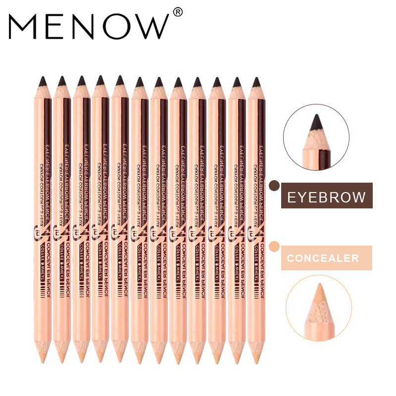 MENOW 12PCS Concealer & eyebrow Pencils 2 in 1 Makeup Set Two-head Professional