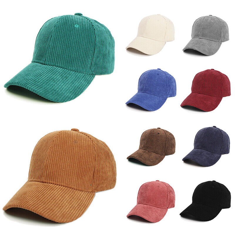 Unisex Corduroy Baseball Cap Snapback Hat Trucker Hat Peaked Cap Adjustable*US