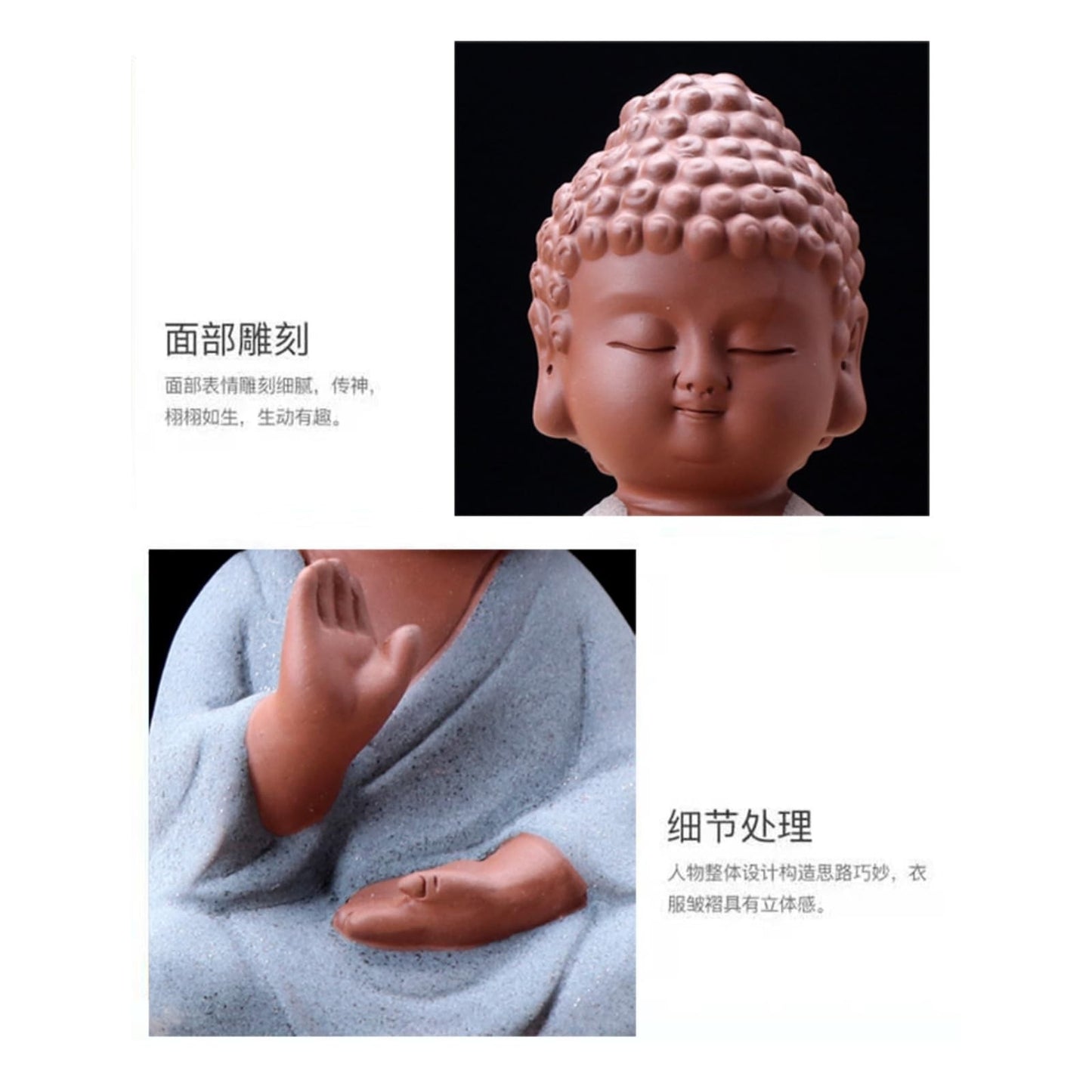 Buddha Purple Sands Tea Pet 11cm 4.4in Tea Tray Accessory Tea Ceremony