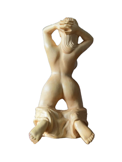 Hand Carved Model Sexy Beauty Girl Woman Boxwood Art Sculpture Statue Figurine