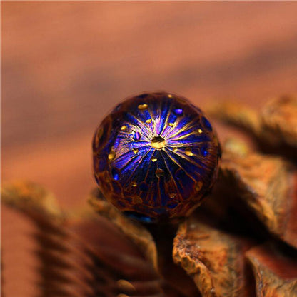 1PC Hand Carved Titanium Knife Lanyard Bead Bracelet Making Necklace Pendant