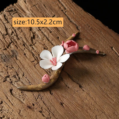 Chinese Ceramic Tea Pet Decoration Handmade Flower Shape Tea Teaware Accessories