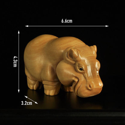 Wood Carving Elephant Animal Simple Wooden Crafts Statue Home Decoration Gift