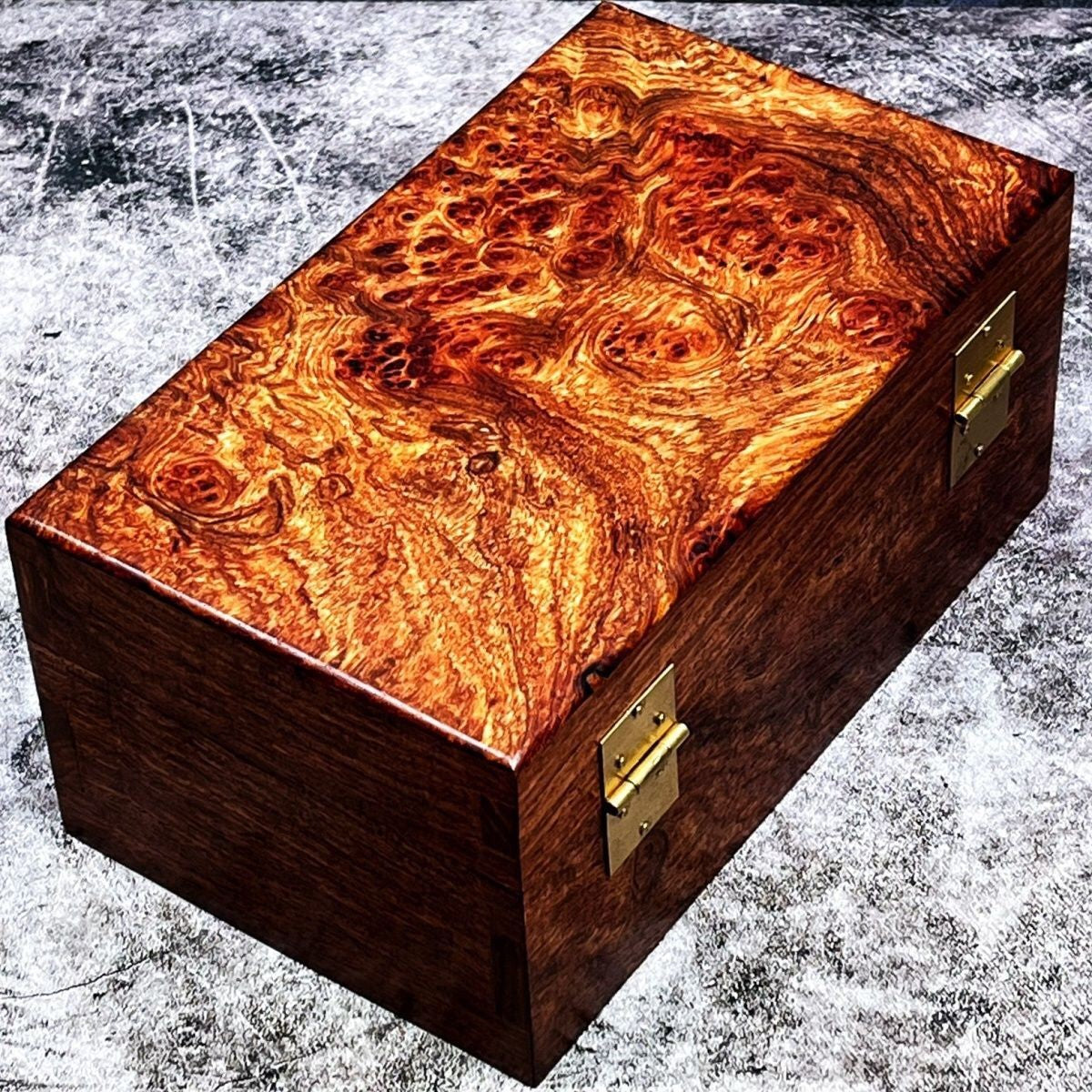 Huanghuali Wood Jewelry Box 15×9×8cm Natural Grain Storage Case