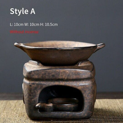 Bronze Ceramic Aromatherapy Incense Burner Indoor Candle Essential Oil Furnace