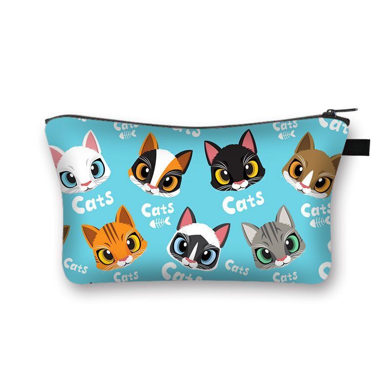 Cute Cat Print Cosmetic Case Makeup Bags Cosmetic Bags Travel Storage Organizers