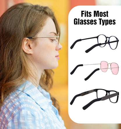 Glasses Arm Cushion, 4 Pairs Anti-Slip Elastic Ear Pads for Glasses, Eyeglass Te