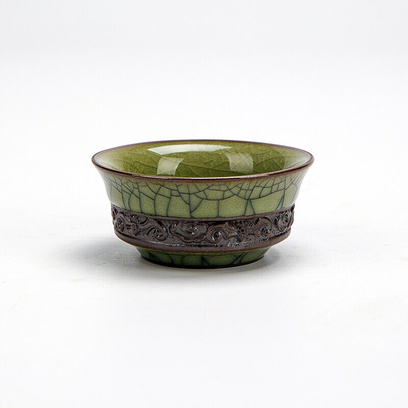 China tea cup relief master cup porcelain kungfu tea cup longquan celadon teacup