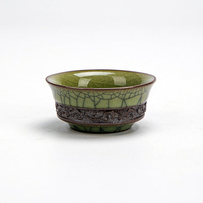 China tea cup relief master cup porcelain kungfu tea cup longquan celadon teacup