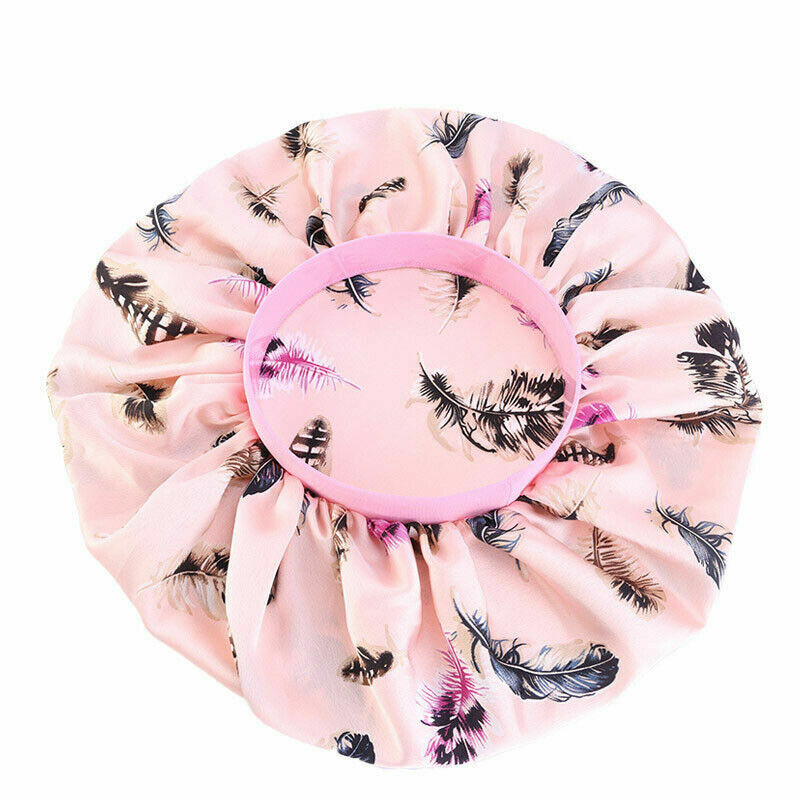 Silk Night Sleep Cap Hair Bonnet Hat Satin Wide Band Large Jumbo Head Cover Size