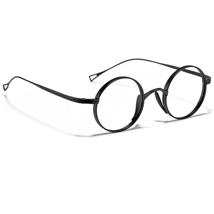 45mm Retro Round Eyeglass Frames Titanium Glasses Men Women Lightweight Fashion