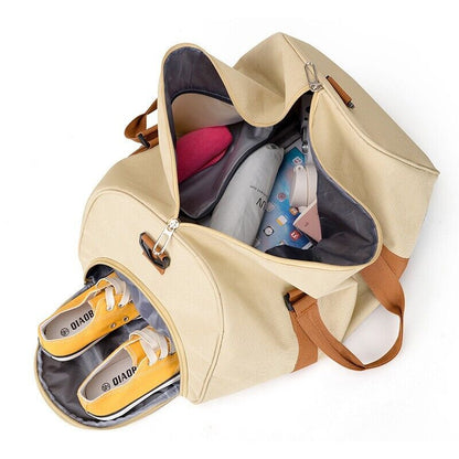 Canvas Waterproof GYM Sports Travel Luggage Bag Wet Pocket Shoe Compartment Tote