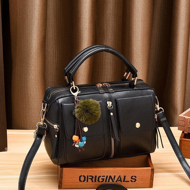 Luxury Leather Shoulder Bag Retro Large Crossbody Bag Pillow Shaped Handbag Tote