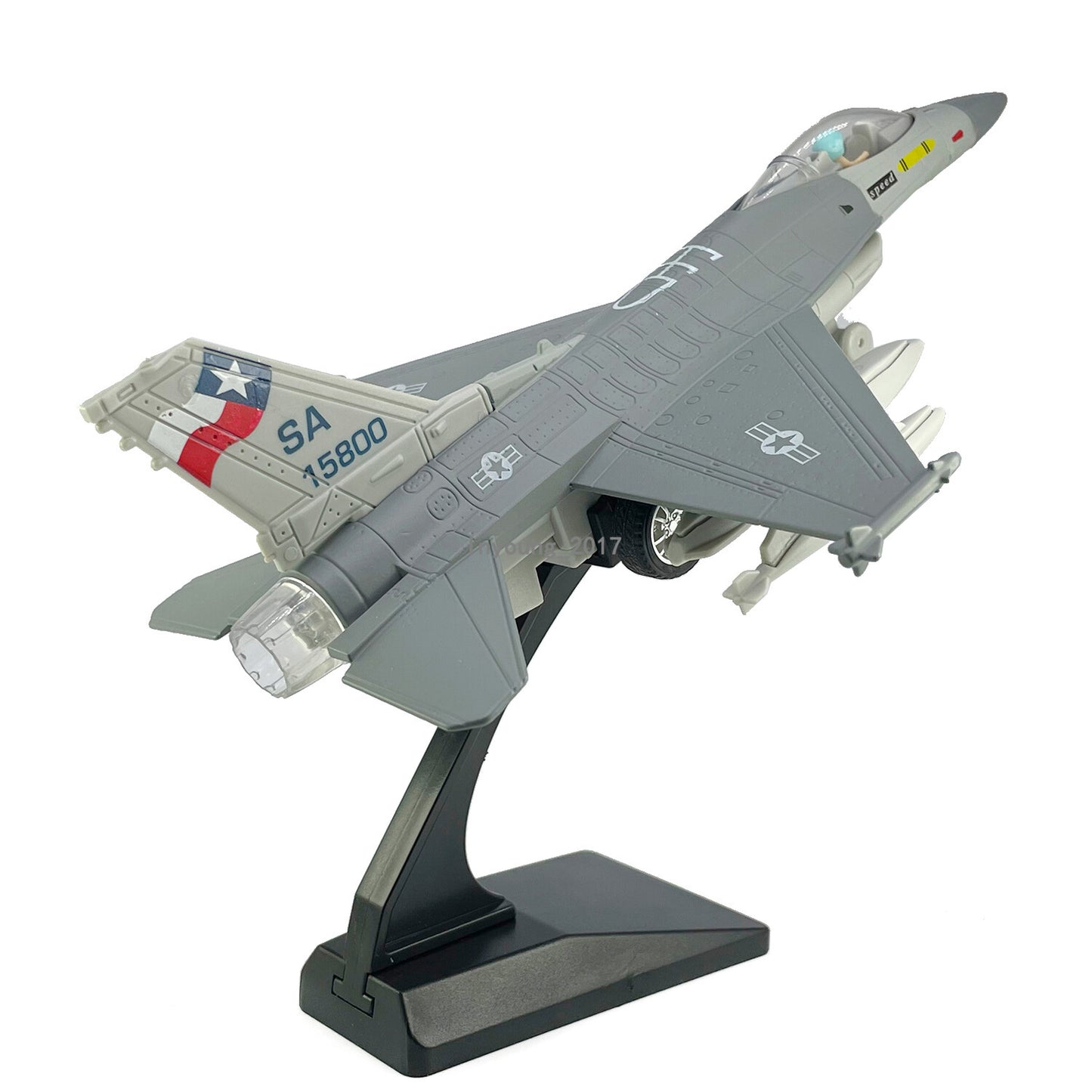 1:72 F16 Fighter Jet Airplane Model Diecast Military Toy Airplane for Boys Gray