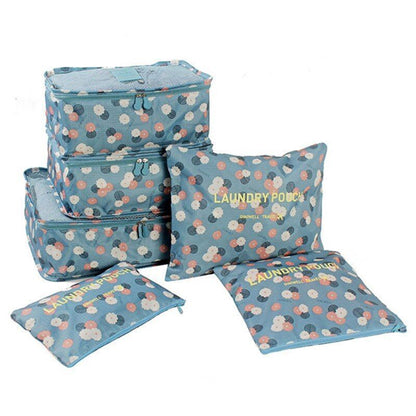 6pcs/set Cosmetic Bag Travelling Purse Waterproof Luggage Clothes Organizer Case