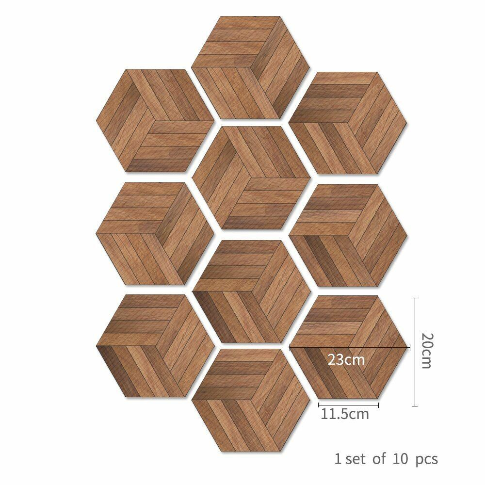 Floor Wall Stickers Tile Anti-Slip Self-Adhesive Waterproof Bathroom Kitchen PVC