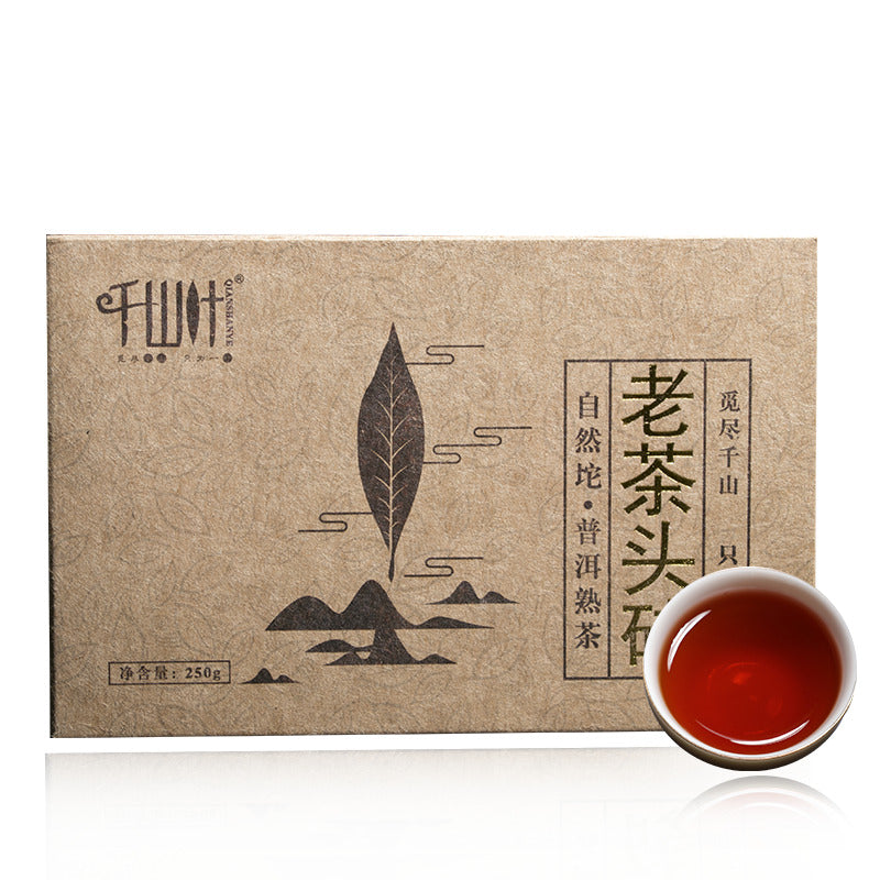 LAO CHA TOU ZHUAN * 2019 Qian Shan Ye Yunnan Puer Tea Brick Pu'er Tea 250g Ripe