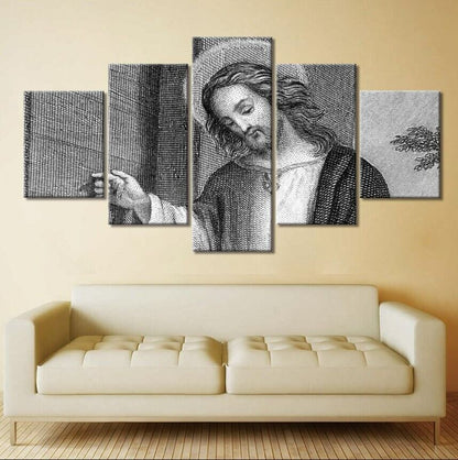 5Pcs Wall Art Canvas Painting Picture Home Decor Modern Abstract Holy Jesus