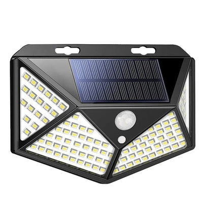 4x 100 LED Luz de pared Energía solar Lampara de jardín de Seguridad W/S/Move