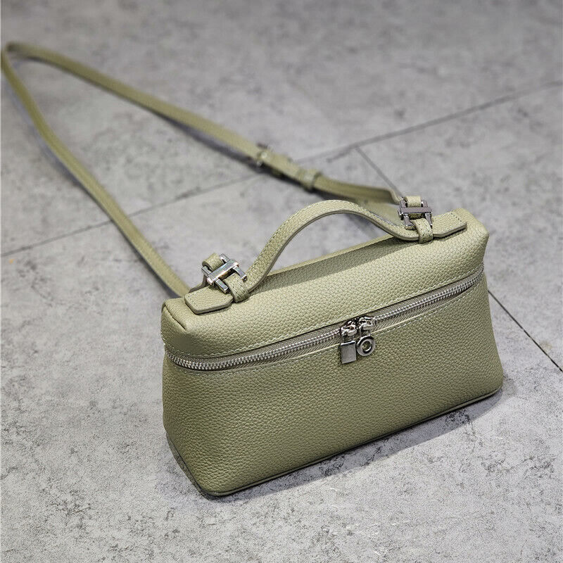 Small Mini Real Leather Box Tote Handbag Purse Crossbody Shoulder Bag Clutch