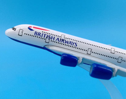 16cm BRITISH AIRWAYS AIRBUS A380 Passenger Aeroplane Diecast Aircraft Model
