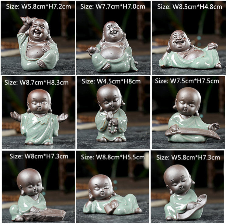 Funny Tea Pet Home Decoration House Warming Gift Mini Buddha Porcelain Tea Play