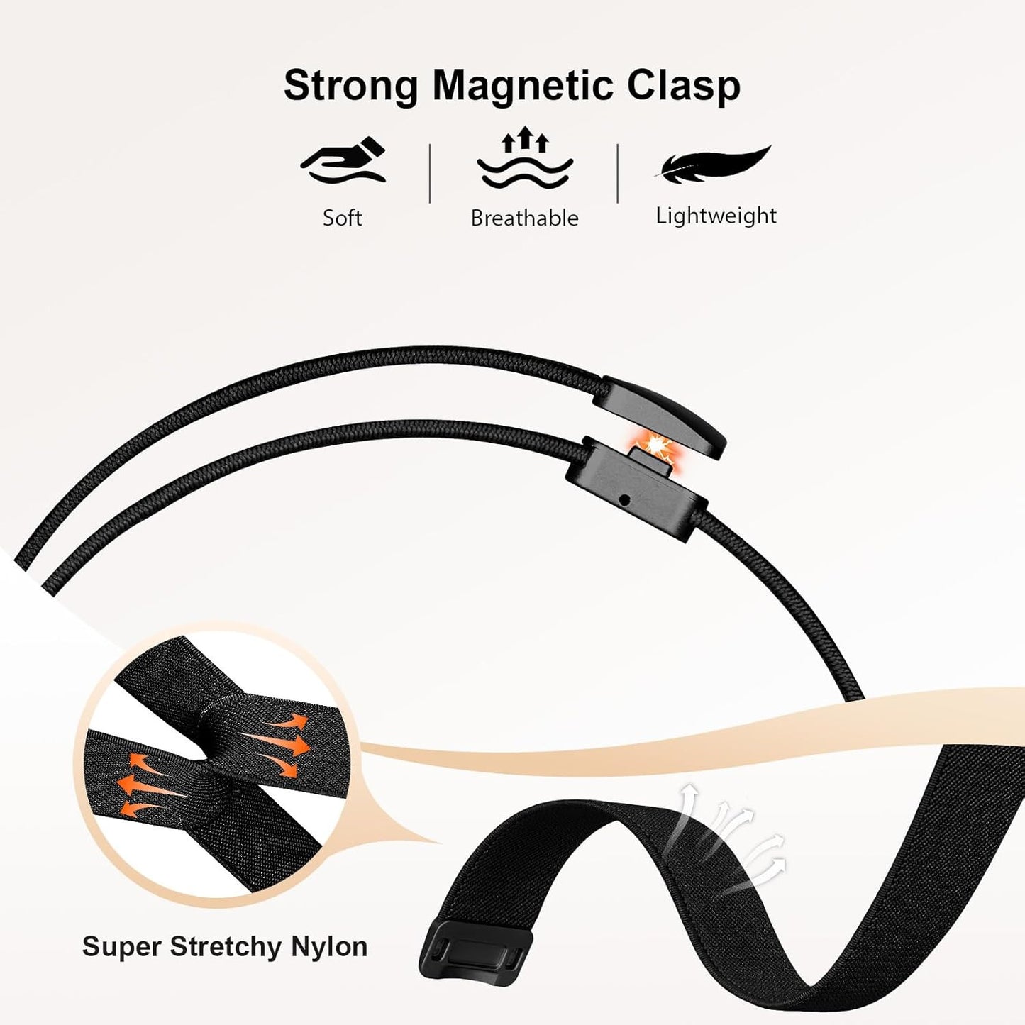 Stretchy Band with Magnetic Clasp Compatible for Apple Watch Bands Women Men 38M