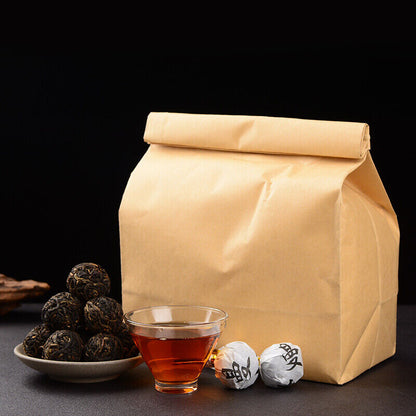 Handmade pearl ManSong SaiHong Tea ancient puerh tea mini Ripe pu'erh tuo tea