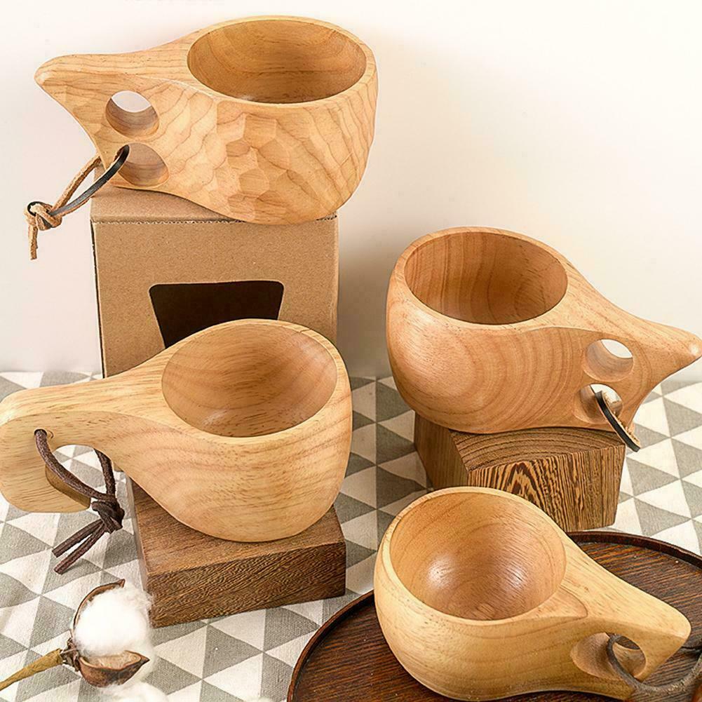 1pc Portable Wooden Coffee Cup Wooden Tea Cup Water Purifier Drinking Cup Mug