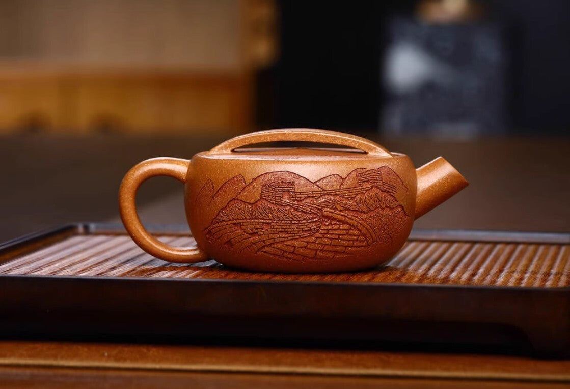 200cc chinese Yixing Handmade Zisha teapot JiangPoNi YiPian Wa Gongfu Tea Pot