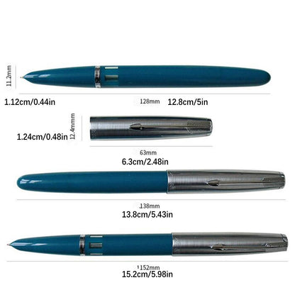 Blue 138mm Wing Sung 601 Steel Cap Vacumatic Fountain Pen F Nib 0.5mm Ink Pen B