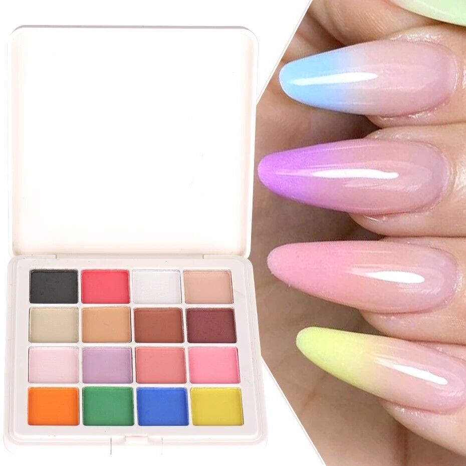 Nail Powder 16 Colors Gradient Magic Glitter Neon Chrome Rubbing Manicure Polish