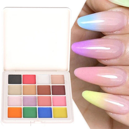 Nail Powder 16 Colors Gradient Magic Glitter Neon Chrome Rubbing Manicure Polish