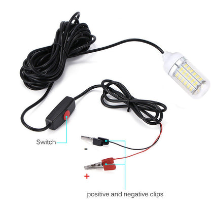 1 Pc 12V-24V LED Lure Fish Lamp Night Fishing Lights Underwater Lighting Light m