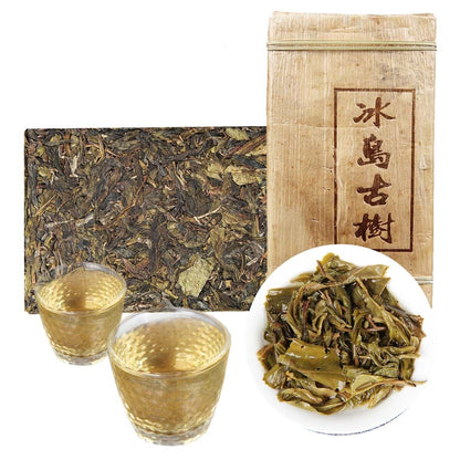 500g Puerh Cha Tea Brick Golden Leaf Bingdao Ancient Tree Candy Sweet Tea Yunnan