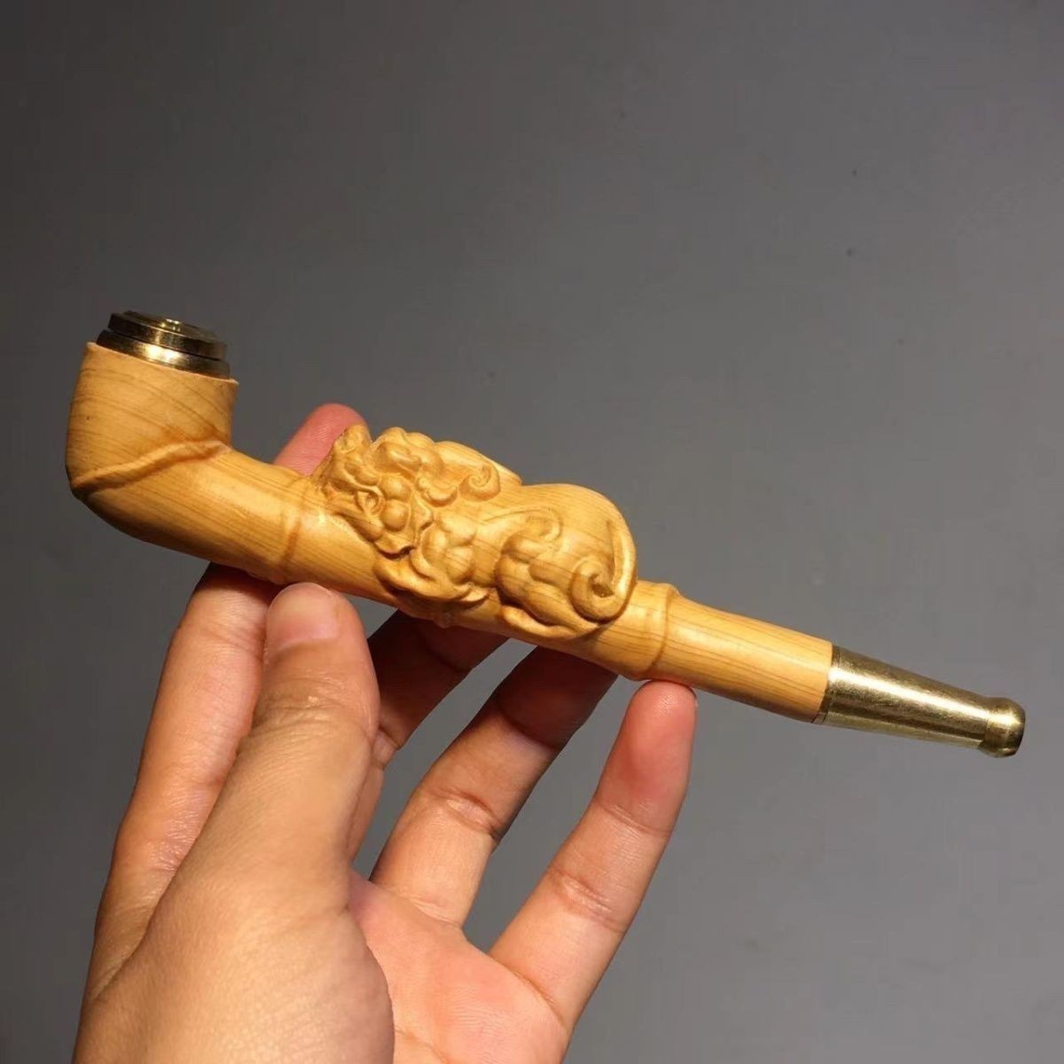 Natural Wood Cigarette Holder Filter Reusable Detachable Carved Smoking Pipe Tip