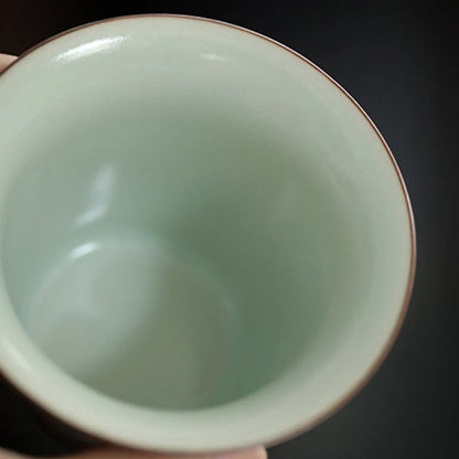 Ceramic Gaiwan Handpainted Green Mountain Tea Tureen for Gongfucha 100ml