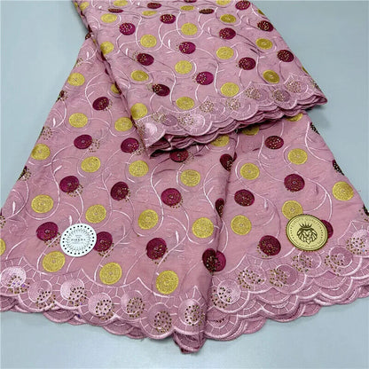 5 yard Swiss lace latest heavy beaded Embroidery 100% lace popular
