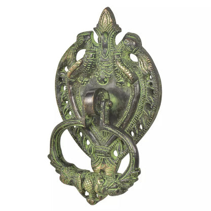Antique Look Brass Green Patina Ornate Door Knocker Door Bell Home Decor