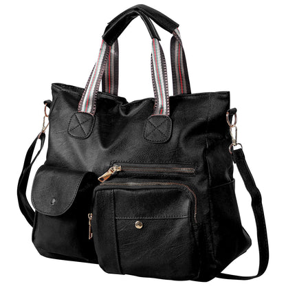 Womens Large Tote Handbag PU Leather Shoulder Hobo Bag Satchel w/ Multi Pockets