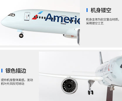 1:130 43CM American BOEING 787 Airplane Landing Gear Resin Aircraft Plane Model