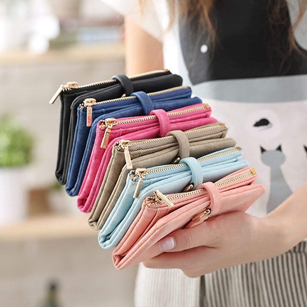 Synthetic Leather Wallets Purses Passport Card Holder Bag Zipper Buckle Handbag