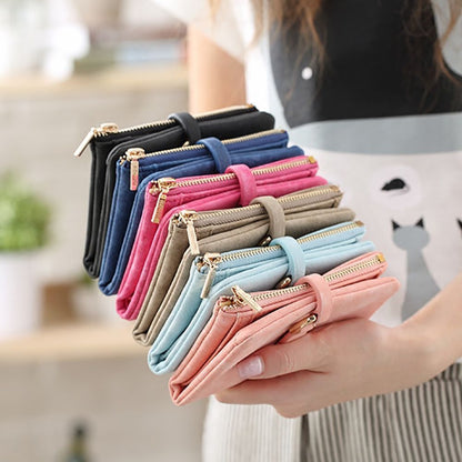Synthetic Leather Wallets Purses Passport Card Holder Bag Zipper Buckle Handbag