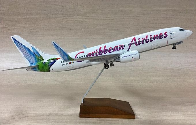 40CM 1:100 Risesoon Caribbean Airlines Boeing 737-800 Airplane ABS Plastic Model