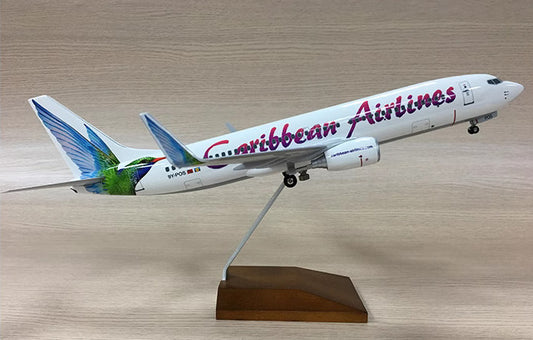 40CM 1:100 Risesoon Caribbean Airlines Boeing 737-800 Airplane ABS Plastic Model
