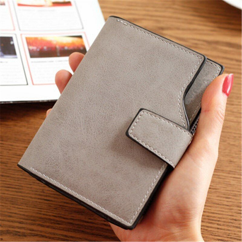 Ladies Billfold Female Purse Cash Clip Leather Multi-card Clamps Women's Wallet