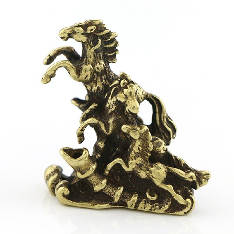 Brass Solid Horse Figurine Small Statue House Decoration Animal Figurines Toys