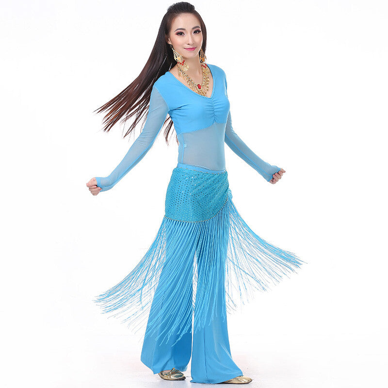 Belly Dance Costume 3 Piece(Top+Waist Towel+Pants) Belly Dancing Clothes