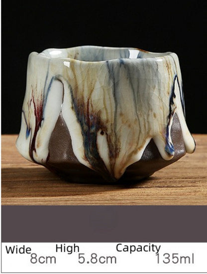 Ru Kiln Ceramic Tea Cup Chinese Style Kung Fu Tea Accessories Creative Retro