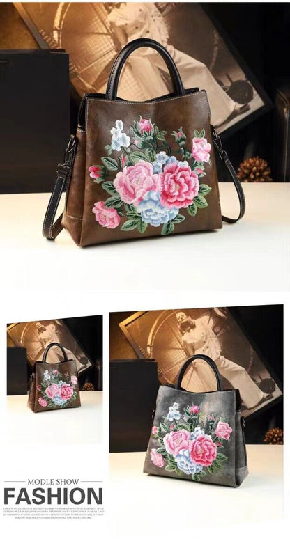 Brighton Fashionista Diva Glam Girls Slim Expandable Leather Shoulder Tote Bag